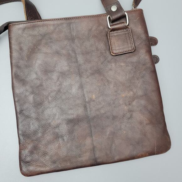 I Malatesta Leather Brown Crossbody Shoulder Bag Made in Italy - Picture 6 of 14